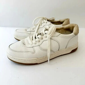 MADEWELL Unisex Women 8.5 Men 7 Court Sneakers White Leather‎ Minimalist